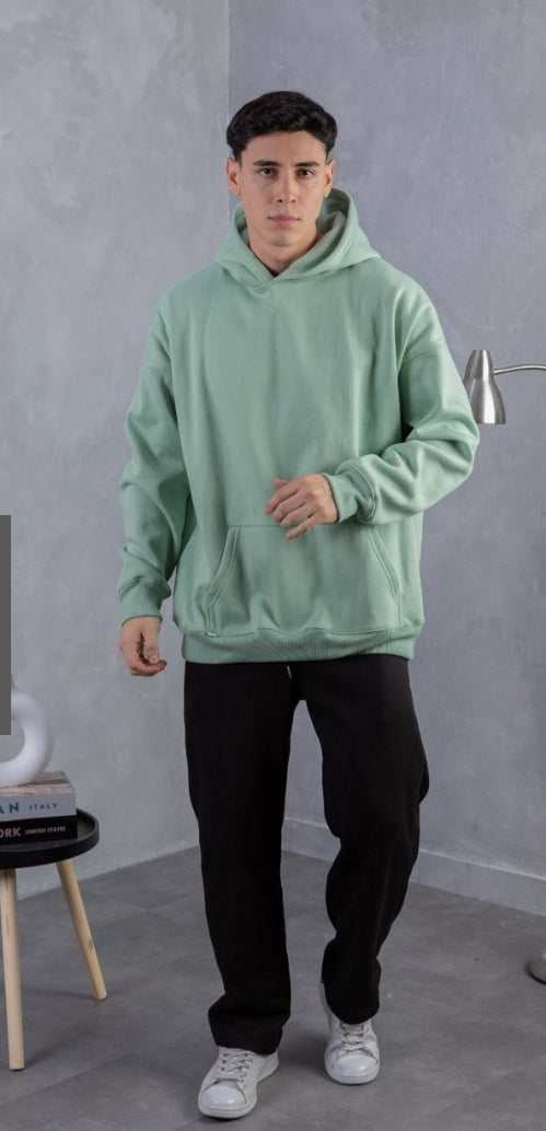 Hoodie Oversize Hombre Verde Menta – Urban Comfort