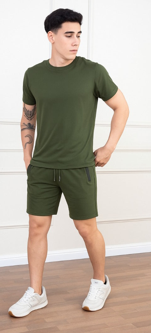 Conjunto Deportivo Urbano Verde Olivo – Essential Set