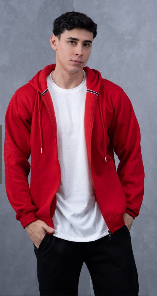 Hoodie casaca ,Hombre Rojo Urban Zip – Casual & Street