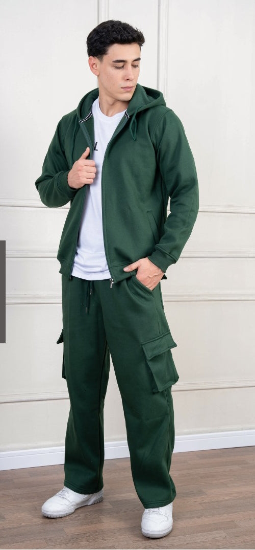 Conjunto Hoodie Cargo Hombre Verde Oliva – Urban Tactical Set